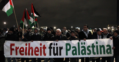 Berlin’de İsrail’e tepki gösterisi
