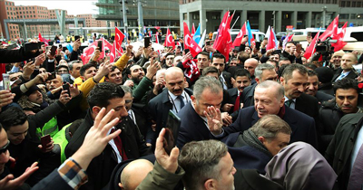 Erdoğan‘a Berlin'de coşkulu karşılama