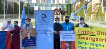 Berlin'de Çin yönetimi aleyhine gösteri